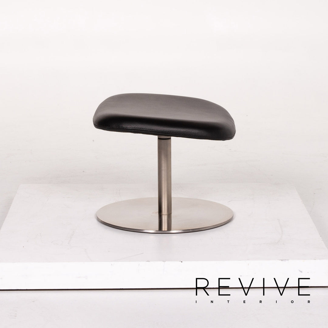 BoConcept Smartville Leder Sessel inkl. Hocker Schwarz Stuhl #13533