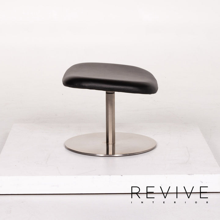 BoConcept Smartville Leder Sessel inkl. Hocker Schwarz Stuhl #13533