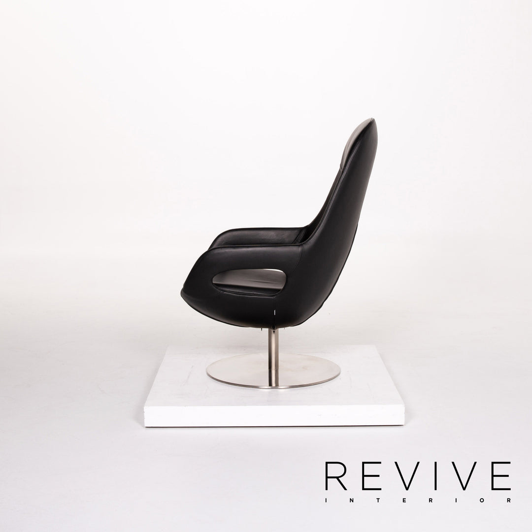 BoConcept Smartville Leder Sessel inkl. Hocker Schwarz Stuhl #13533