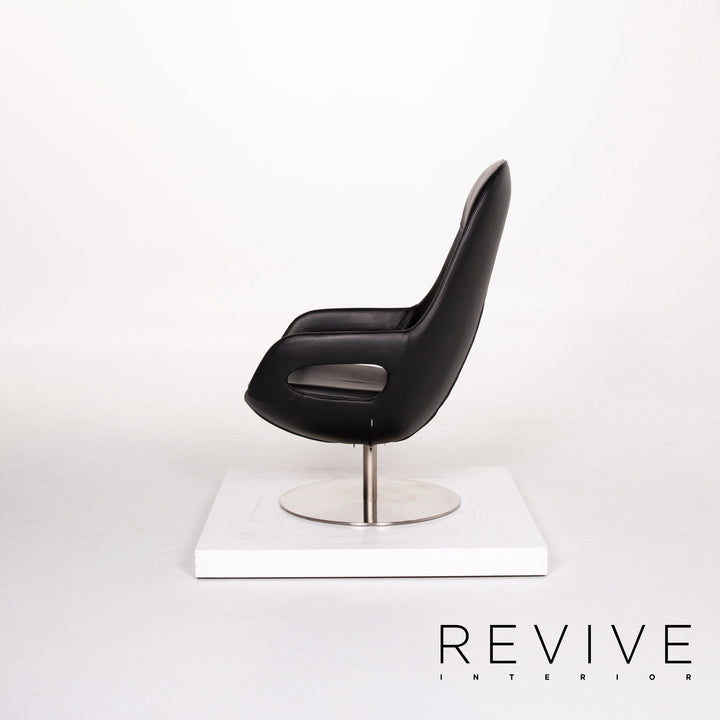 BoConcept Smartville Leder Sessel inkl. Hocker Schwarz Stuhl #13533