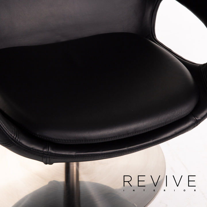 BoConcept Smartville Leder Sessel inkl. Hocker Schwarz Stuhl #13533