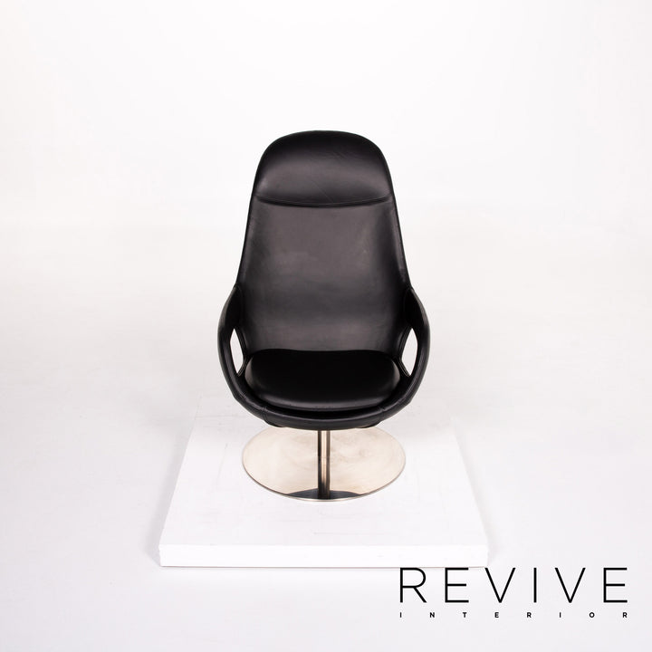 BoConcept Smartville Leder Sessel inkl. Hocker Schwarz Stuhl #13533