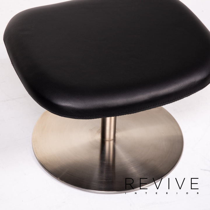 BoConcept Smartville Leder Sessel inkl. Hocker Schwarz Stuhl #13533