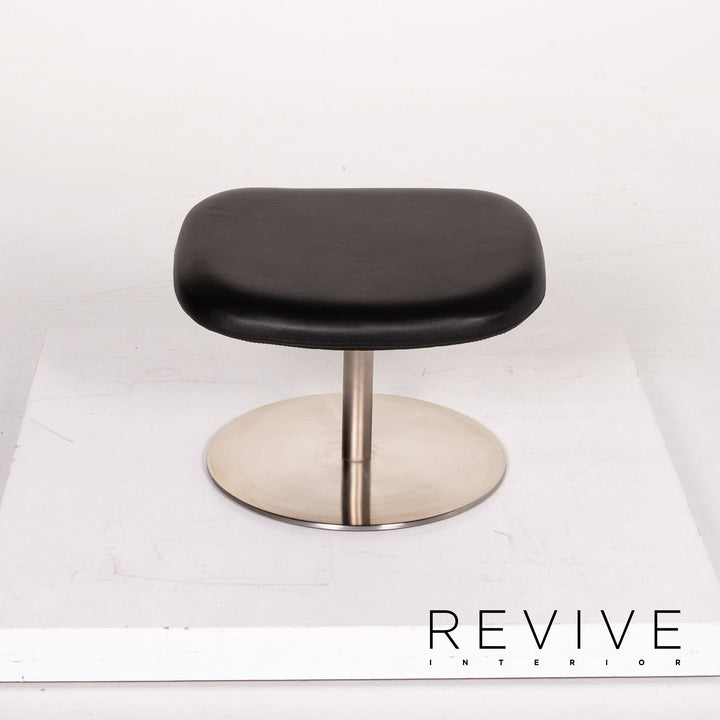 BoConcept Smartville Leder Sessel inkl. Hocker Schwarz Stuhl #13533
