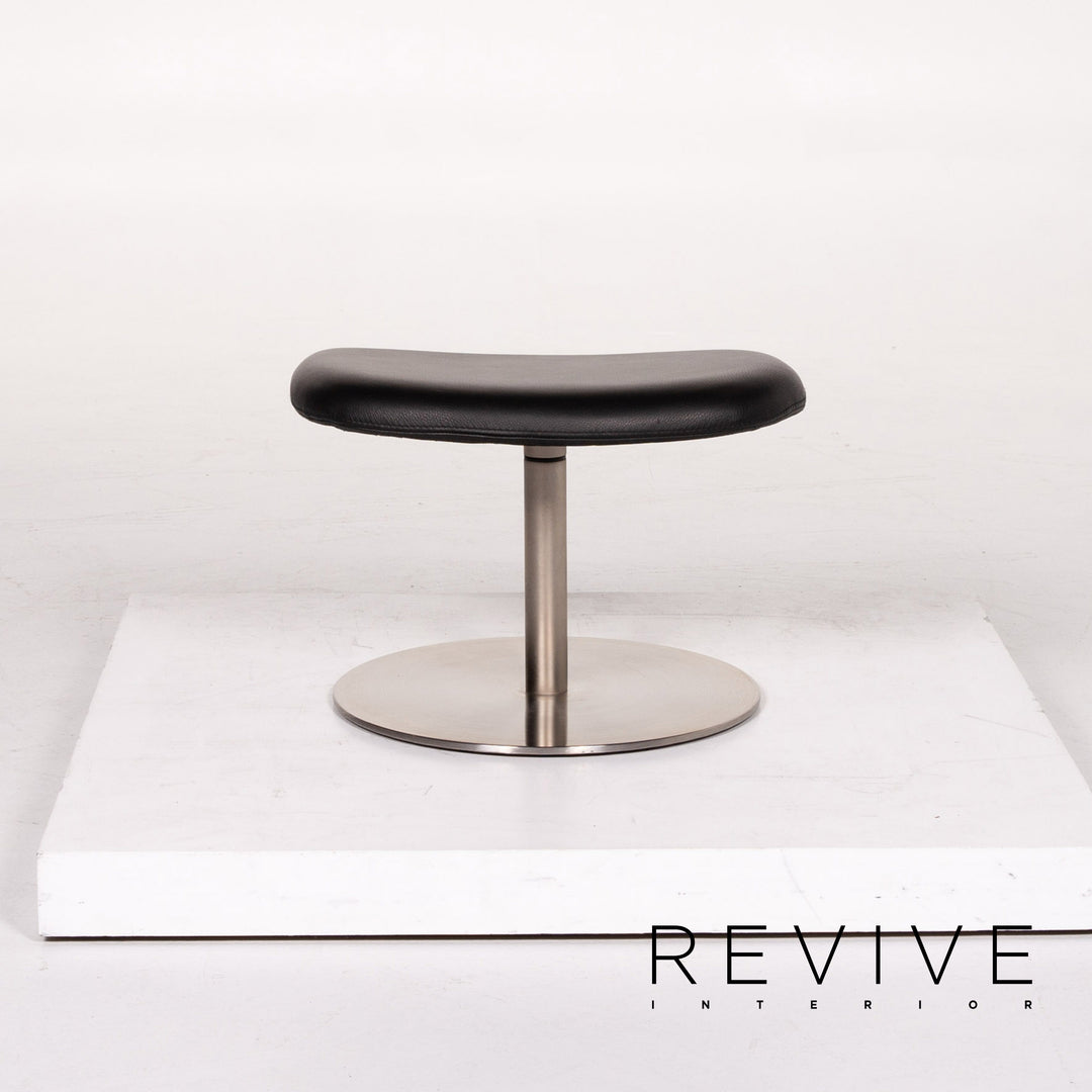 BoConcept Smartville Leder Sessel inkl. Hocker Schwarz Stuhl #13533