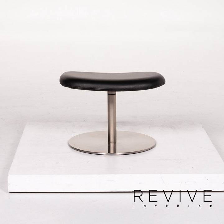 BoConcept Smartville Leder Sessel inkl. Hocker Schwarz Stuhl #13533