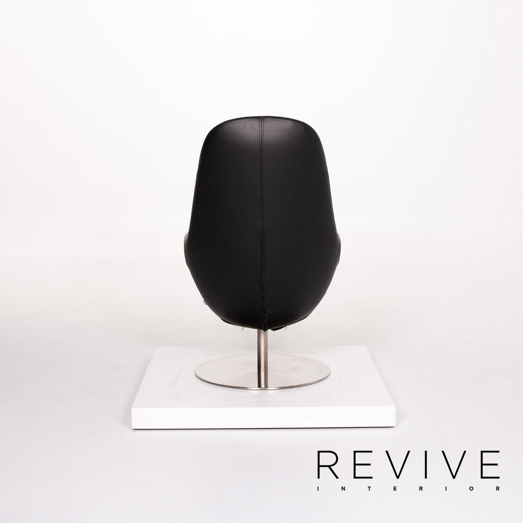 BoConcept Smartville Leder Sessel inkl. Hocker Schwarz Stuhl #13533