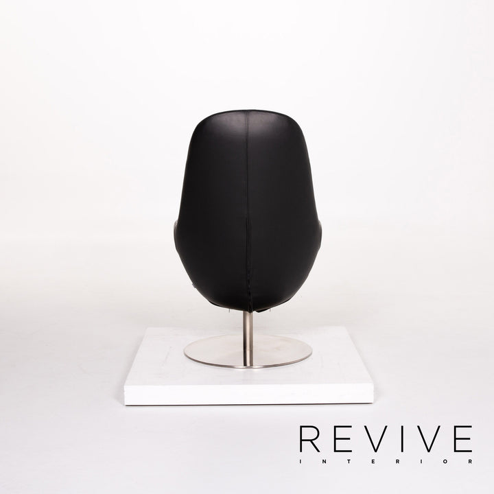 BoConcept Smartville Leder Sessel inkl. Hocker Schwarz Stuhl #13533