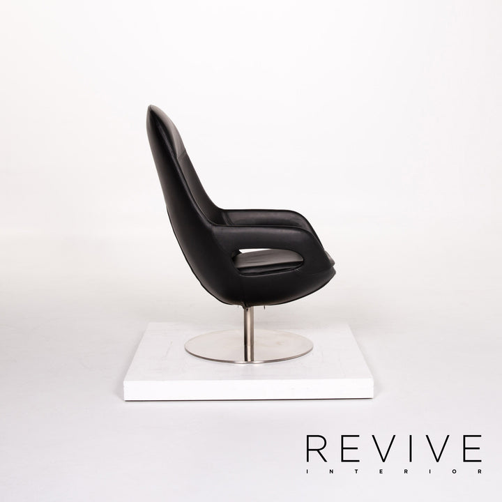 BoConcept Smartville Leder Sessel inkl. Hocker Schwarz Stuhl #13533