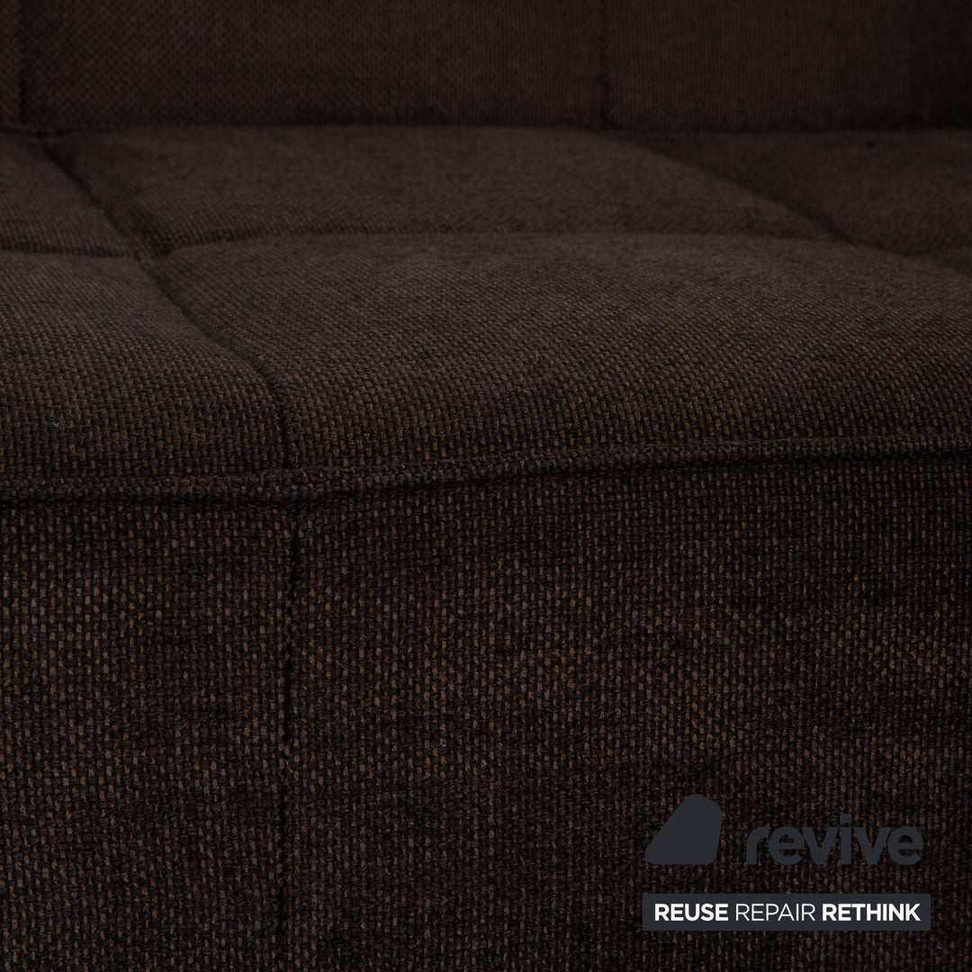 BoConcept Stoff Sofa Garnitur Schwarz Dreisitzer Hocker Couch