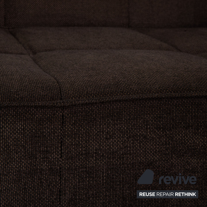 BoConcept Stoff Sofa Garnitur Schwarz Dreisitzer Hocker Couch