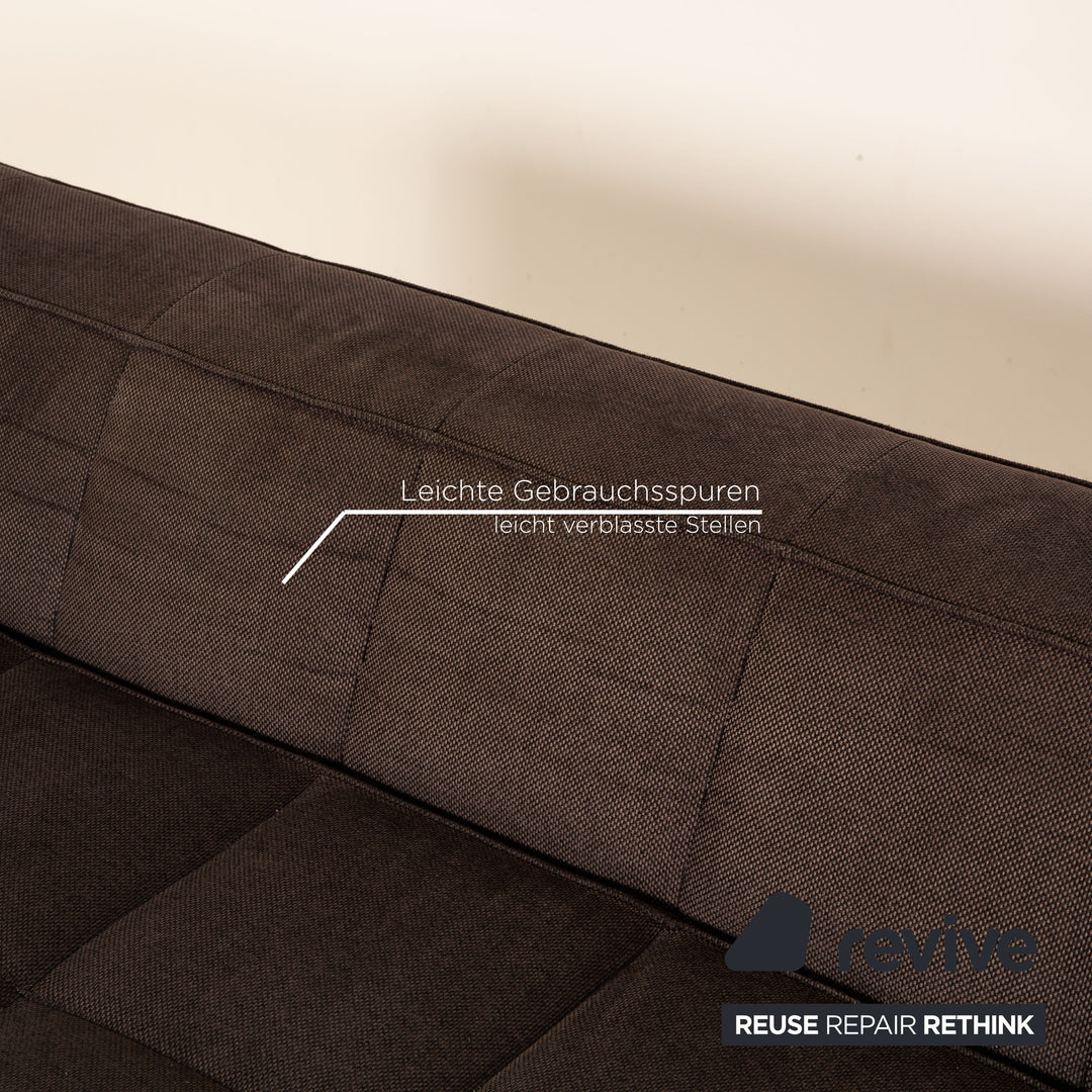 BoConcept Stoff Sofa Garnitur Schwarz Dreisitzer Hocker Couch