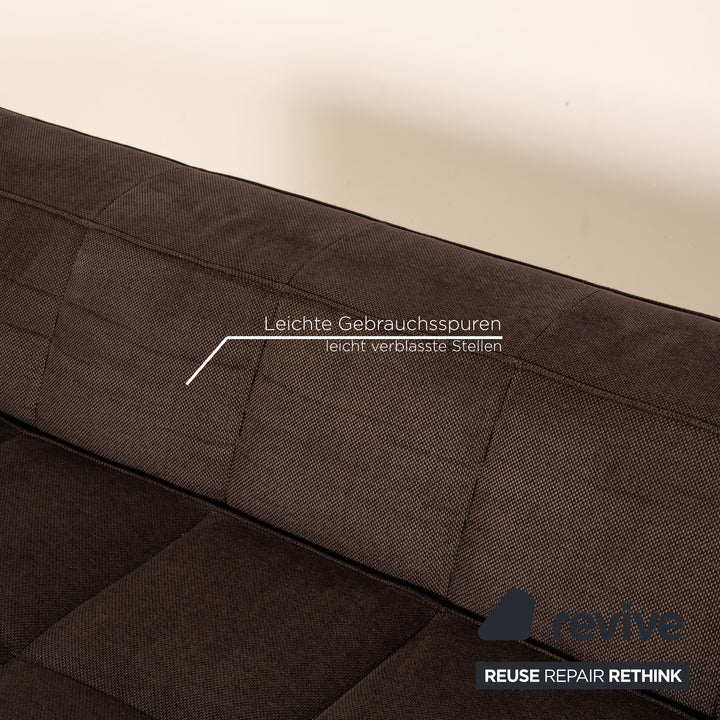 BoConcept Stoff Sofa Garnitur Schwarz Dreisitzer Hocker Couch