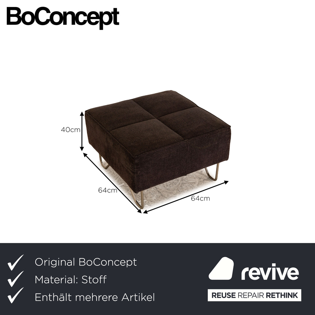 BoConcept Stoff Sofa Garnitur Schwarz Dreisitzer Hocker Couch