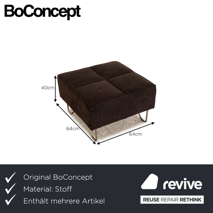 BoConcept Stoff Sofa Garnitur Schwarz Dreisitzer Hocker Couch