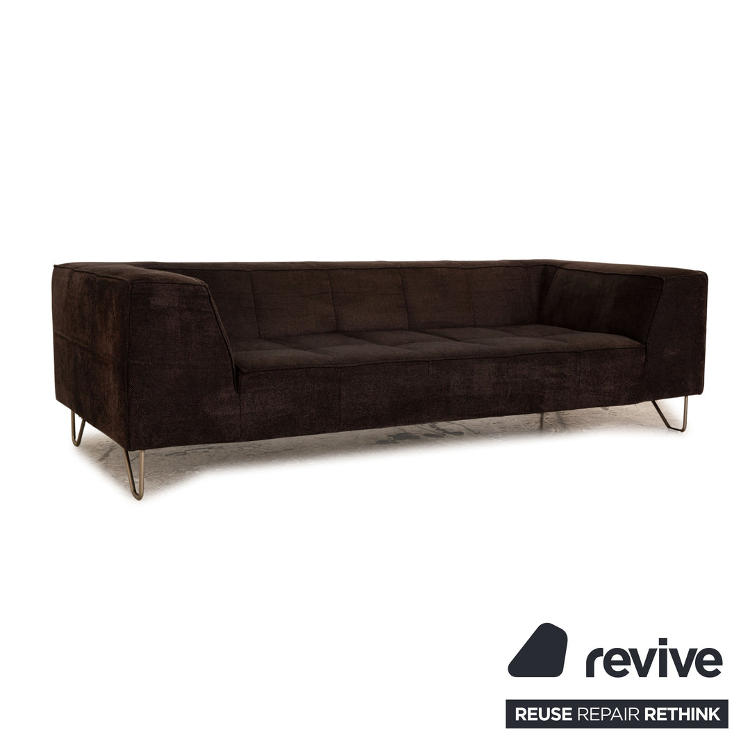 BoConcept Stoff Sofa Garnitur Schwarz Dreisitzer Hocker Couch