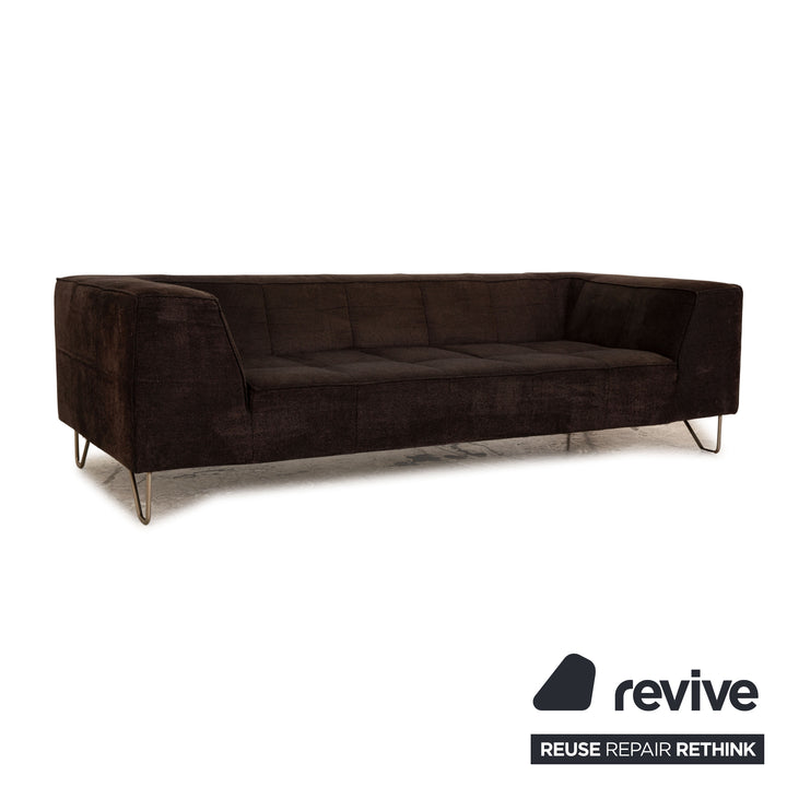 BoConcept Stoff Sofa Garnitur Schwarz Dreisitzer Hocker Couch