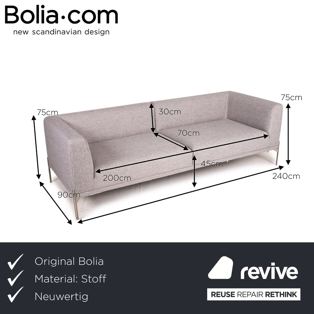 Bolia Caisa Stoff Sofa Grau Hellgrau Dreisitzer Couch