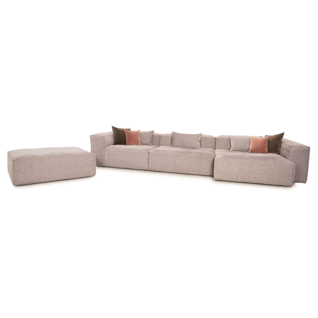 Bolia Cosima Stoff Sofa Garnitur Grau Ecksofa Hocker Sofa Couch