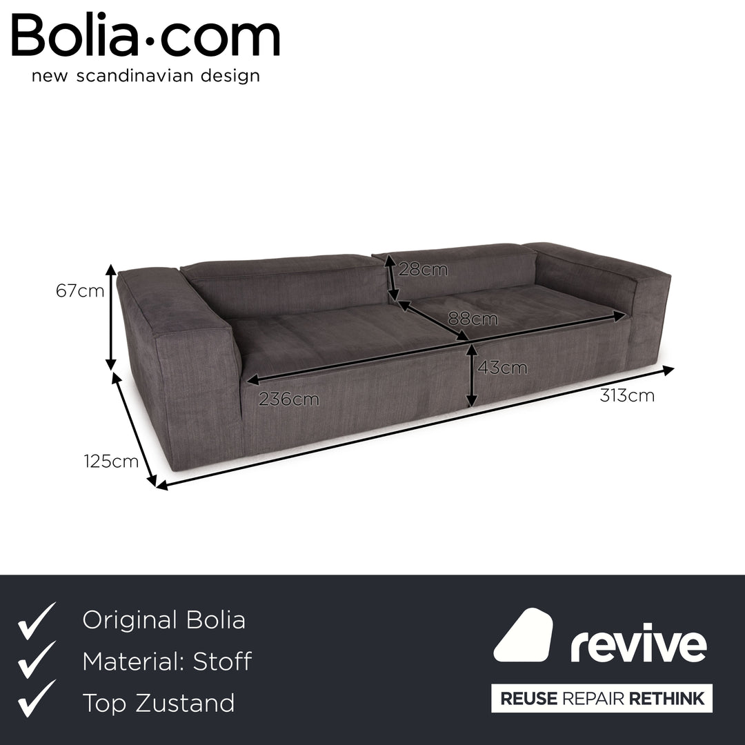 Bolia Cosima Stoff Sofa Grau Dreisitzer Couch