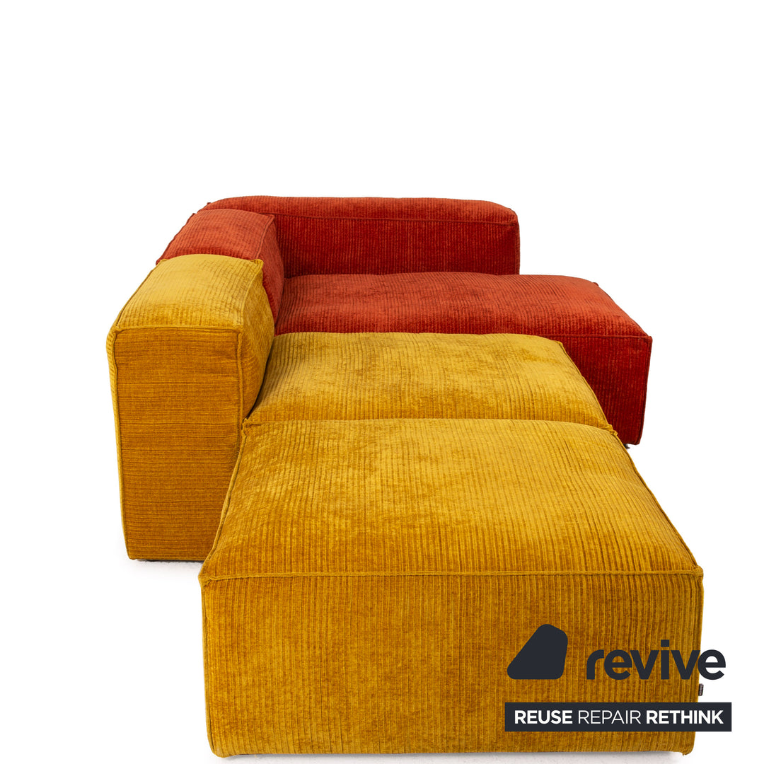 Bolia Cosima Stoff Sofa Orange Gelb Ecksofa Hocker Sofakombination Modular
