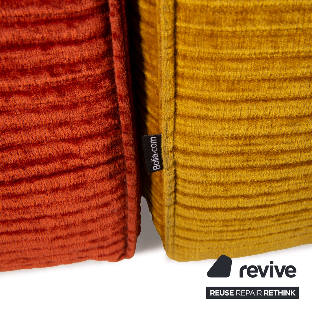 Bolia Cosima Stoff Sofa Orange Gelb Ecksofa Hocker Sofakombination Modular
