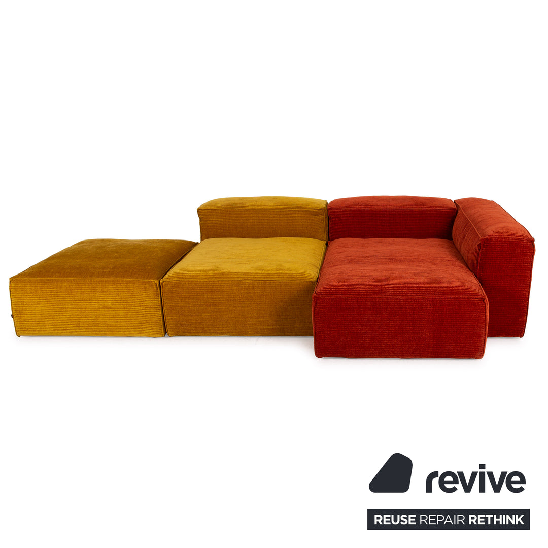 Bolia Cosima Stoff Sofa Orange Gelb Ecksofa Hocker Sofakombination Modular
