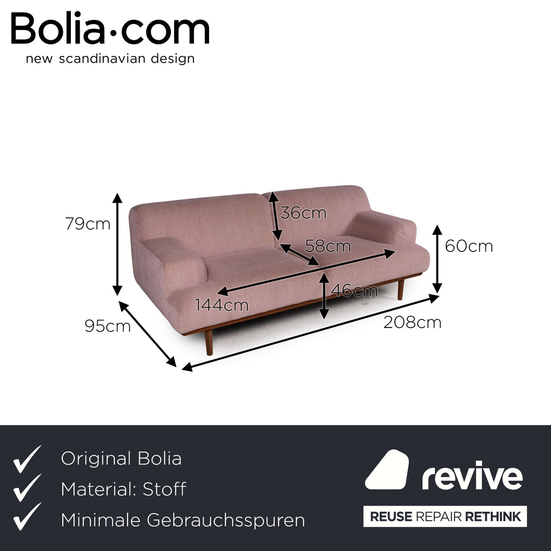 Bolia Madison Stoff Sofa Rosa Zweisitzer Couch