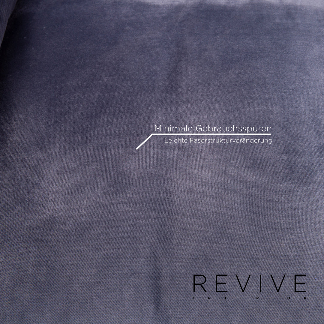 Bolia Scandinavia Remix Samt Stoff Sofa inkl. Hocker Graublau Sofaset Zweisitzer Ottoman Couch Skandi #14369