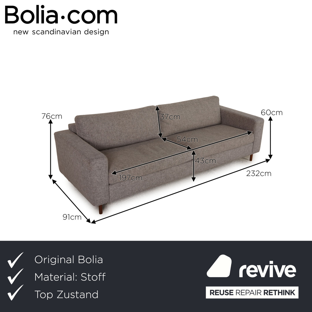 Bolia Scandinavia Remix Stoff Dreisitzer Grau Sofa Couch