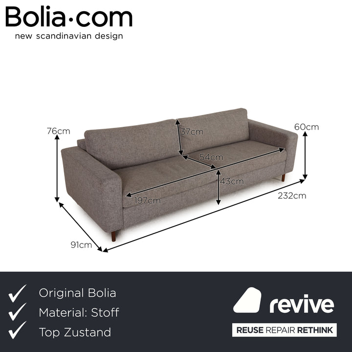 Bolia Scandinavia Remix Stoff Dreisitzer Grau Sofa Couch