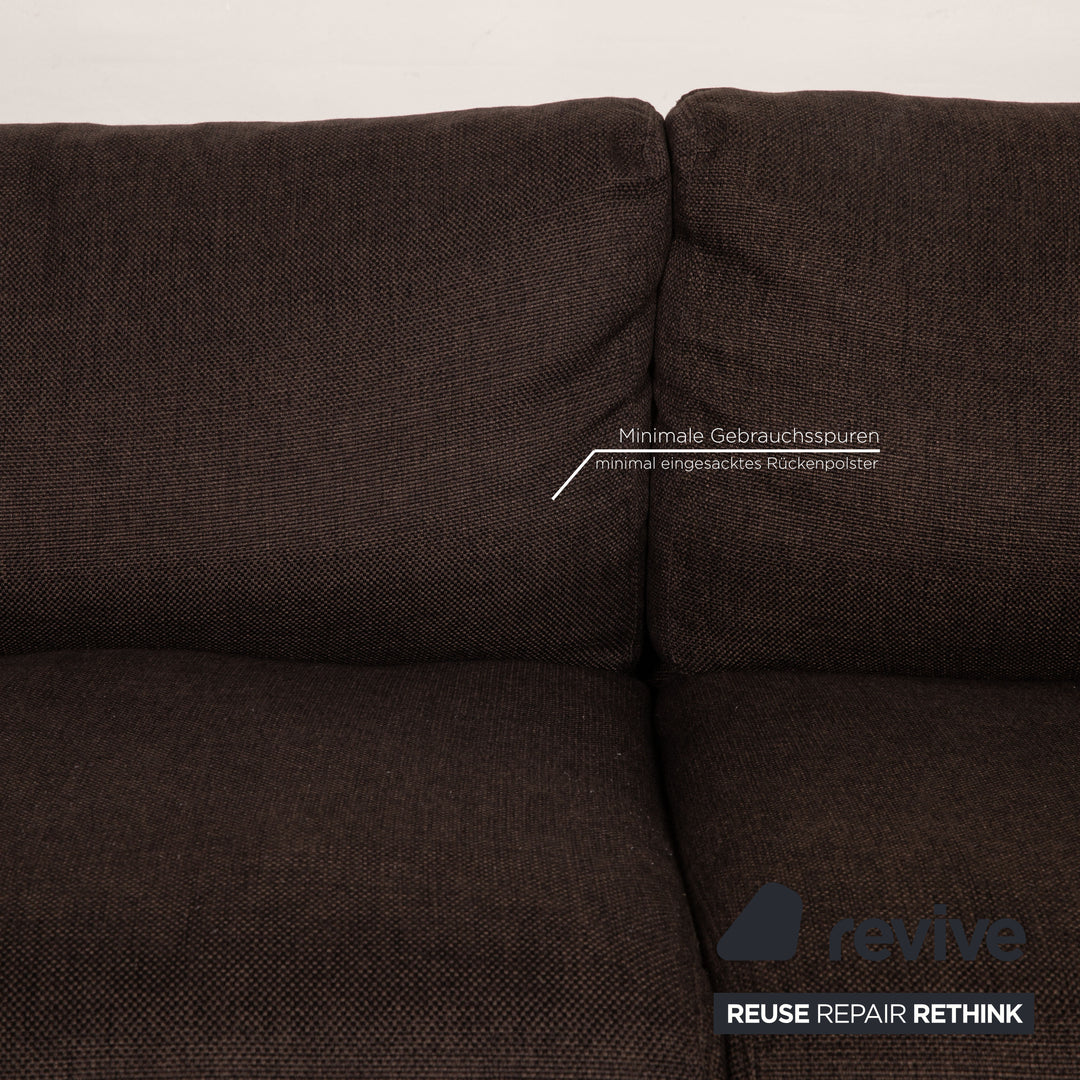Bolia Sepia Stoff Sofa Dunkelbraun Dreisitzer Couch