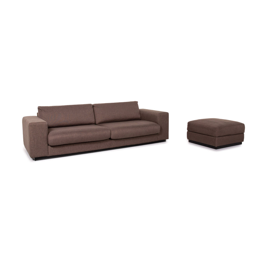 Bolia Sepia Stoff Sofa Garnitur Braun 1x Dreisitzer 1x Hocker #13702