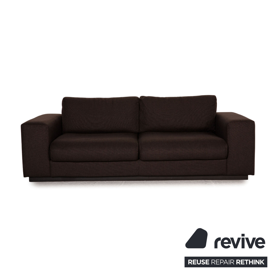 Bolia Sepia Stoff Sofa Garnitur Dunkelbraun Zweisitzer Hocker