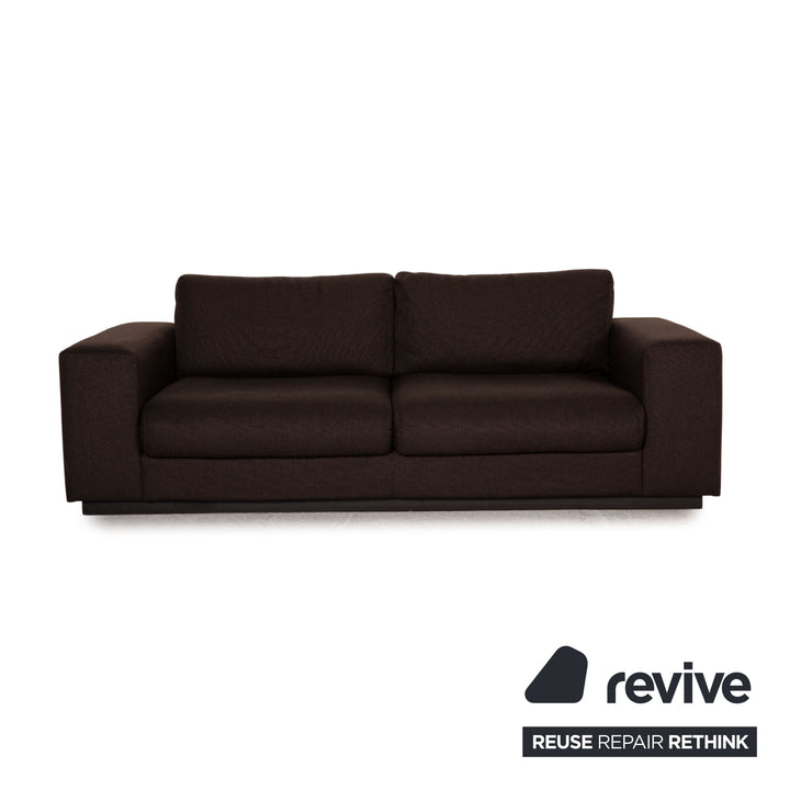 Bolia Sepia Stoff Sofa Garnitur Dunkelbraun Zweisitzer Hocker