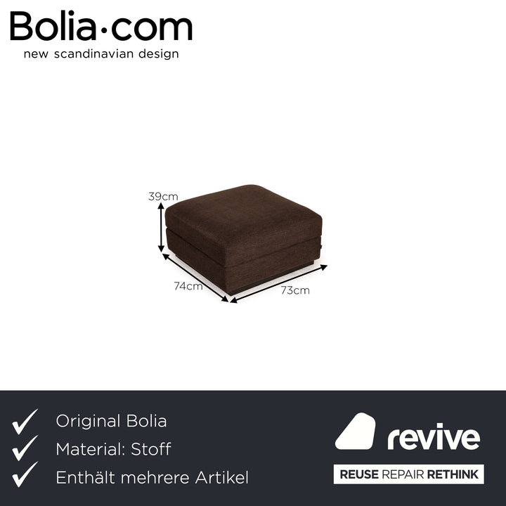 Bolia Sepia Stoff Sofa Garnitur Dunkelbraun Zweisitzer Hocker
