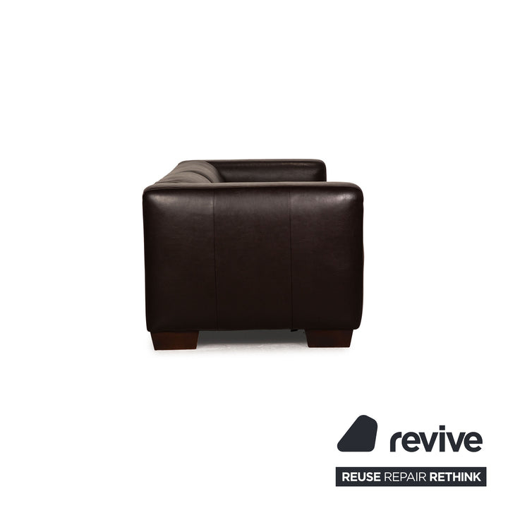 Bolia Sevilla Leder Sofa Dunkelbraun Dreisitzer Couch