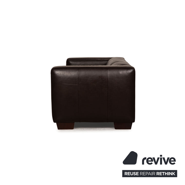 Bolia Sevilla Leder Sofa Dunkelbraun Dreisitzer Couch