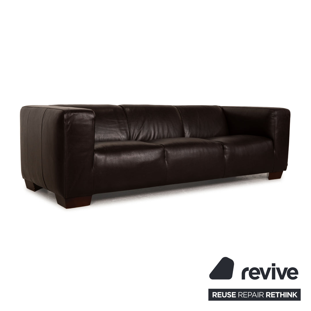 Bolia Sevilla Leder Sofa Dunkelbraun Dreisitzer Couch
