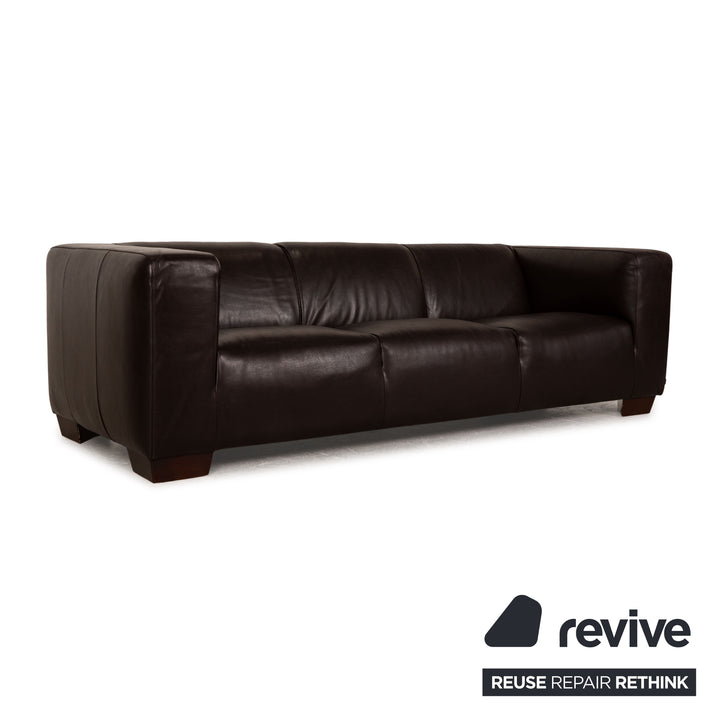 Bolia Sevilla Leder Sofa Dunkelbraun Dreisitzer Couch