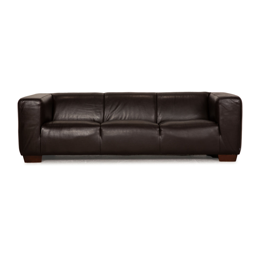 Bolia Sevilla Leder Sofa Dunkelbraun Dreisitzer Couch