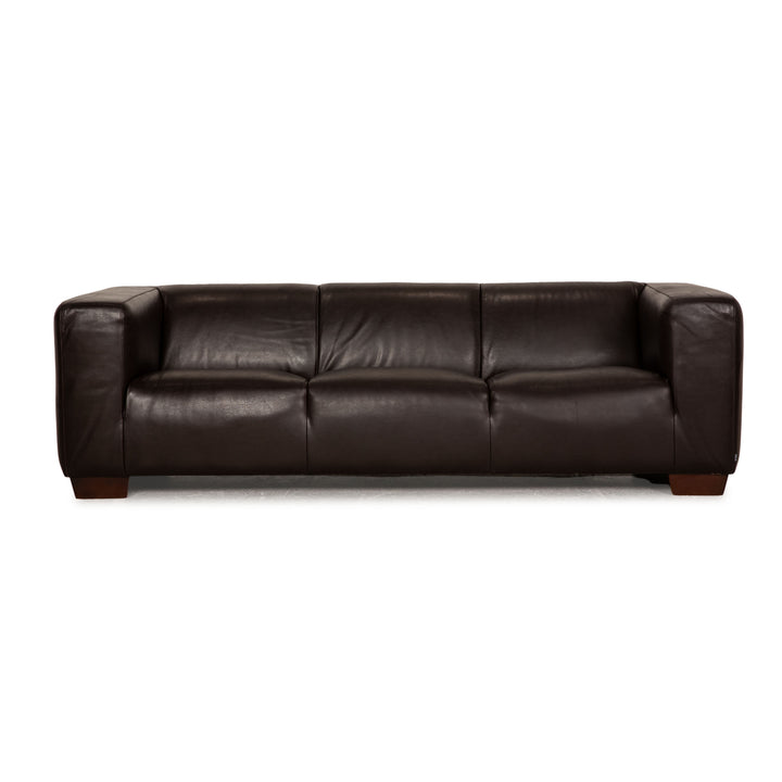 Bolia Sevilla Leder Sofa Dunkelbraun Dreisitzer Couch