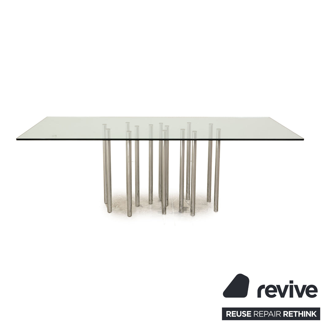Bonaldo Glas Esstisch Silber 200 x 76 x 110