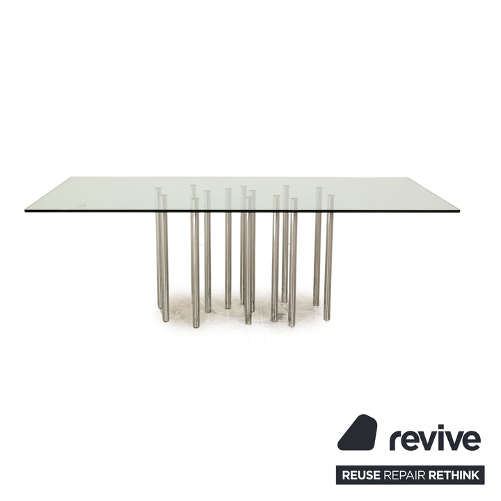 Bonaldo Glas Esstisch Silber 200 x 76 x 110