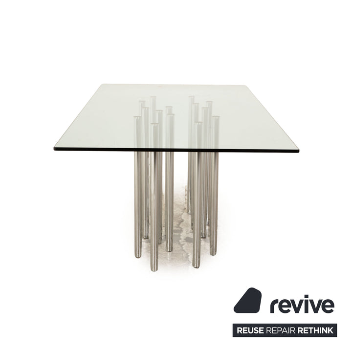 Bonaldo Glas Esstisch Silber 200 x 76 x 110