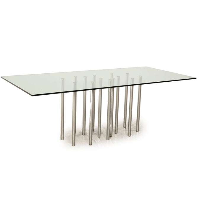 Bonaldo Glas Esstisch Silber 200 x 76 x 110