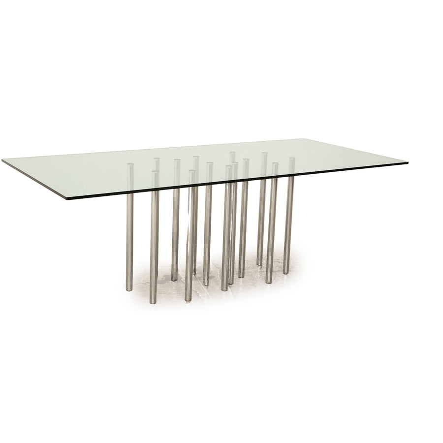 Bonaldo Glas Esstisch Silber 200 x 76 x 110