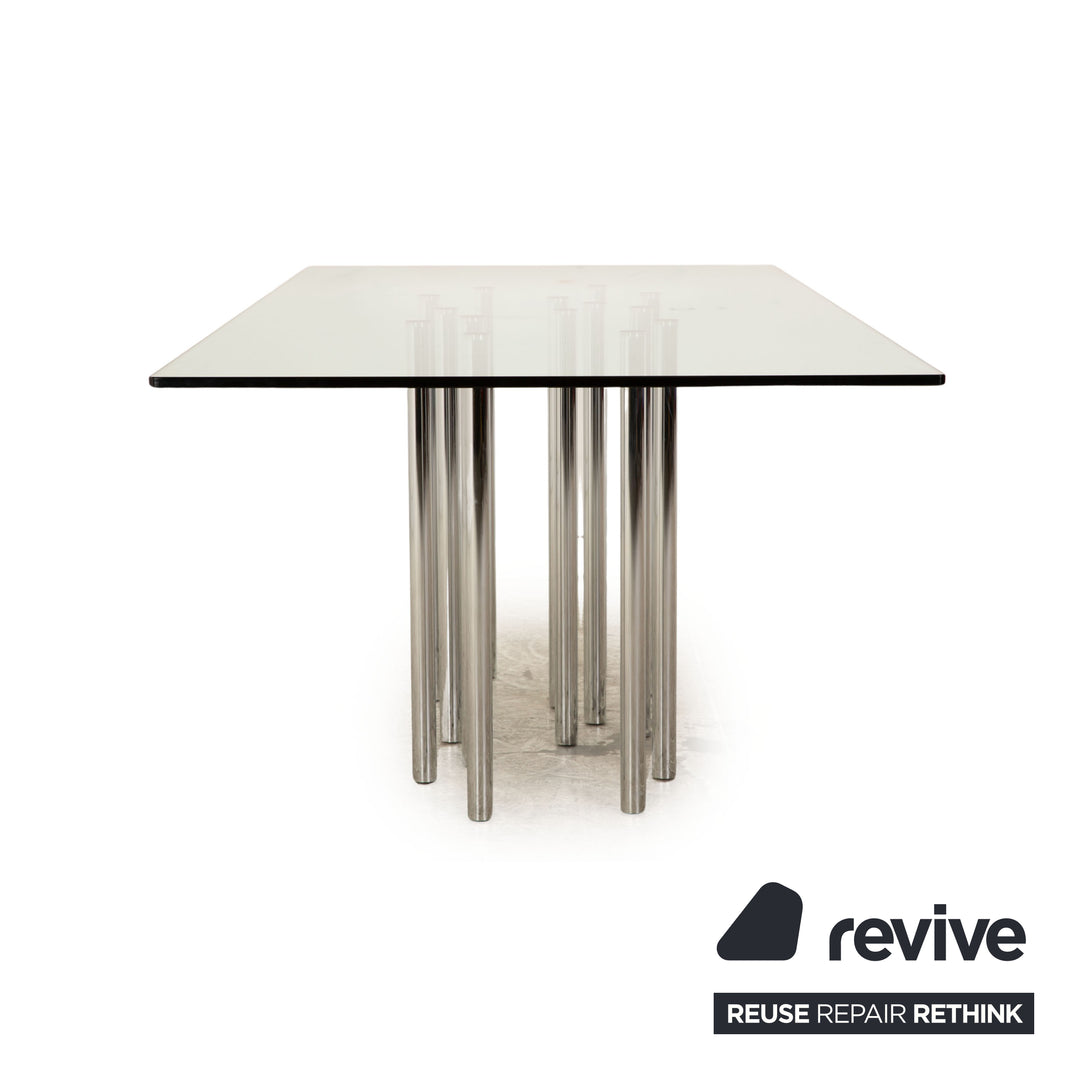 Bonaldo Glas Esstisch Silber 200 x 76 x 110