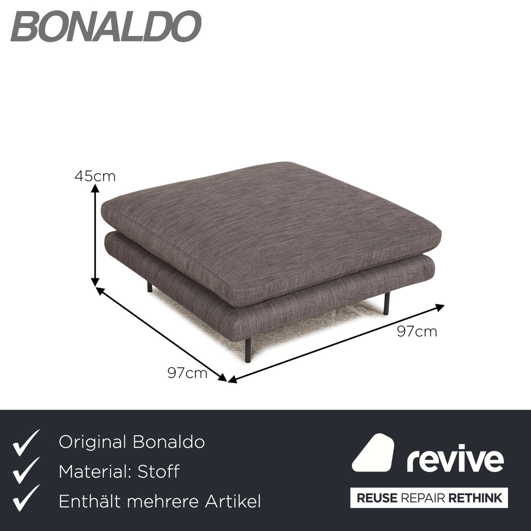 Bonaldo Lars Stoff Sofa Garnitur Grau Zweisitzer Hocker Couch inkl. Kissen