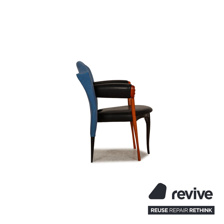 Borek Sipek Leder Stoff Sessel Blau Stuhl Armchair